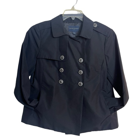 Banana Republic double breasted short trench style jacket.size medium GUC - Picture 9 of 13